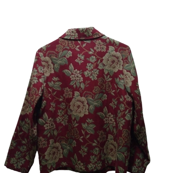 Vintage (1985) Blair Red & Green Tapestry Button Up Jacket Size S - Picture 2 of 10